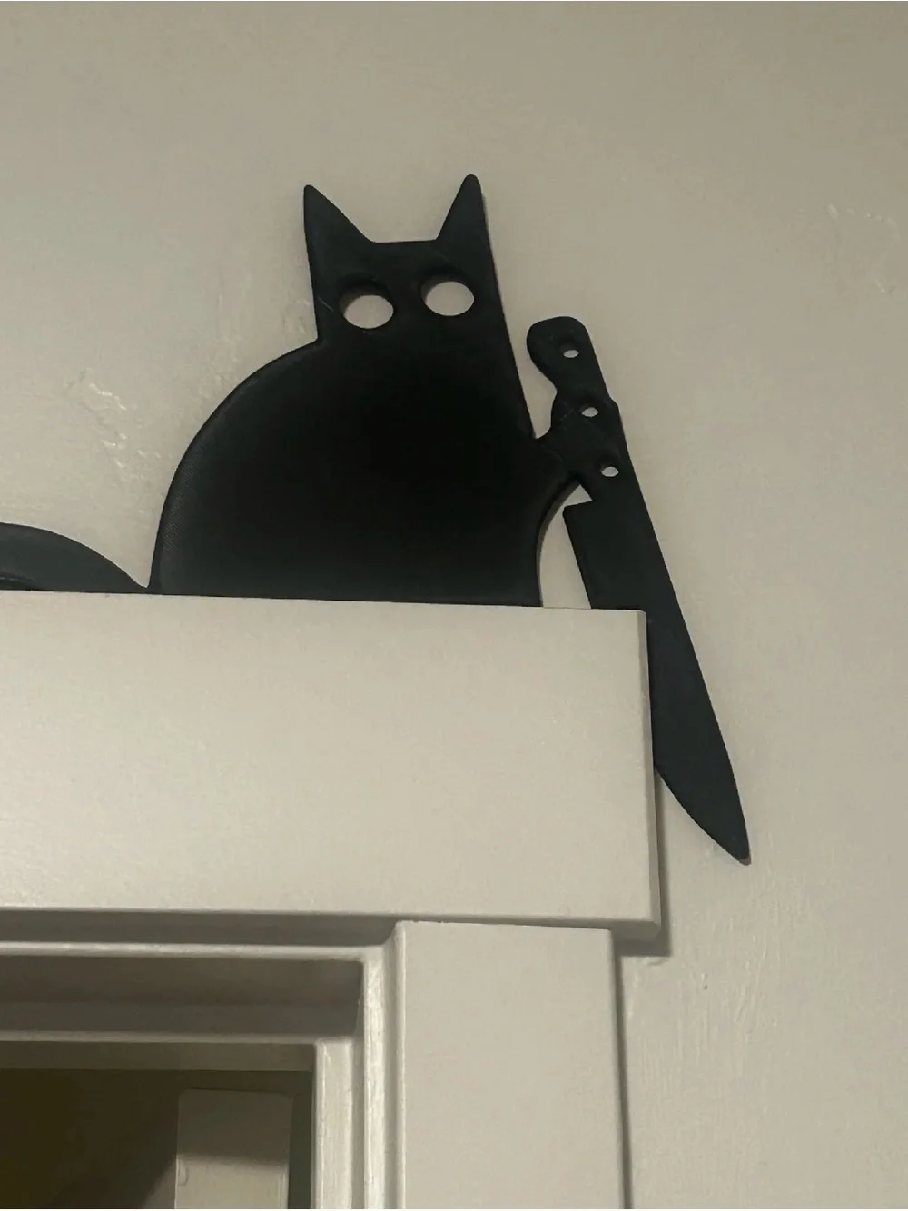 Black Cat Wall Hook Accent - Matte Black Decorative Hook